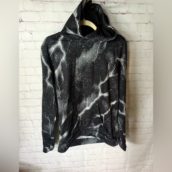 Sleefs Lightning Storm Hoodie Black Men’s Size Small, Soft Fleece, Sweatshirt - Picture 2 of 5